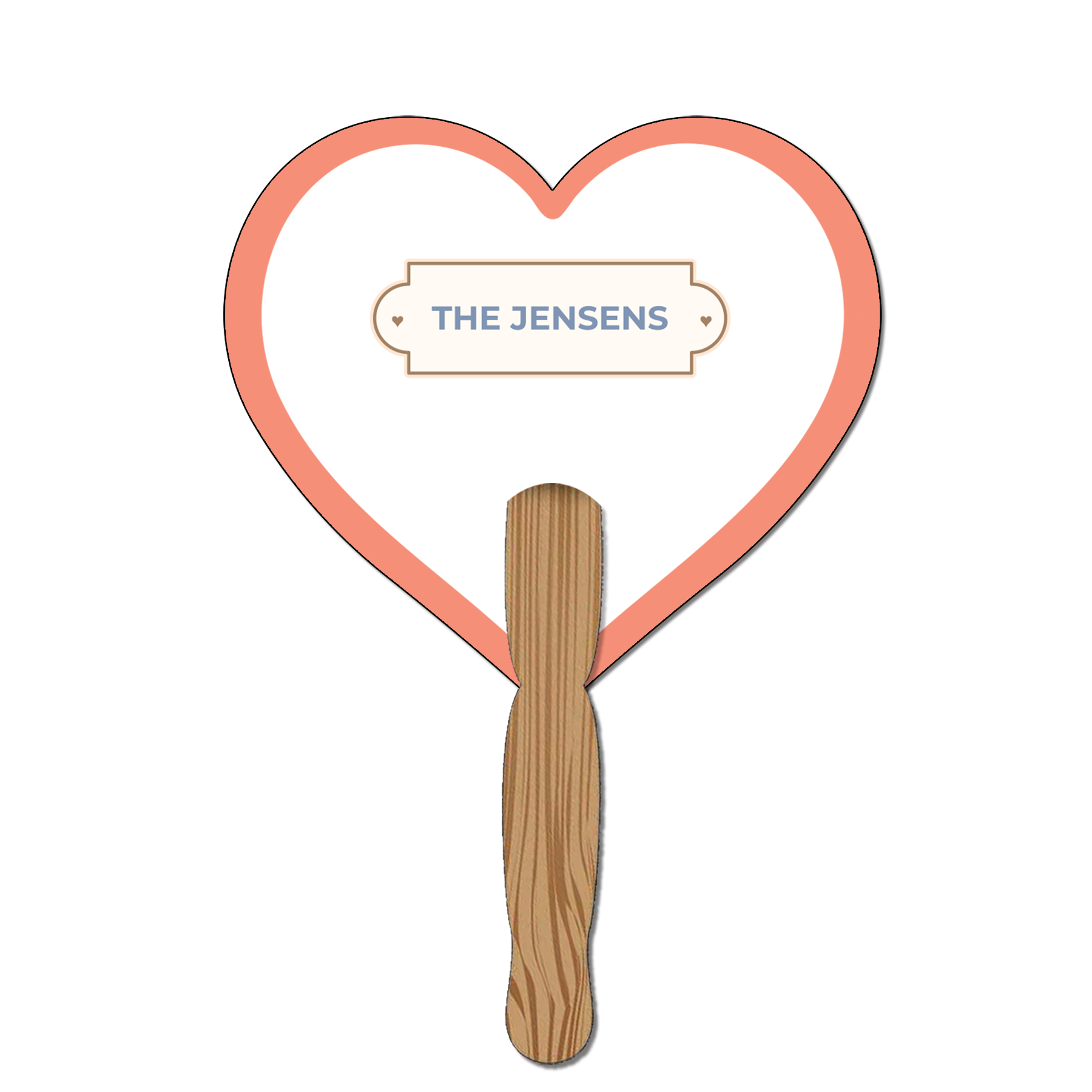 Hand Held Paper Fan - Heart